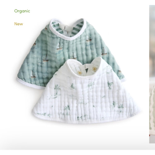 aden + anais Organic Cotton Muslin Oversized Burpy Bib in Sailing Seas
