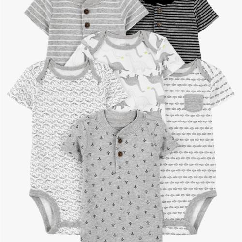 0-3mo Simple Joys by Carter's Baby Boys 6-Pack Short-Sleeve Bodysuit