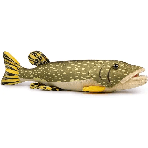 ZHONGXIN MADE Simulation Northern Pike Stuffed Plush Toy- 18.5inch Lifelike Depth Ocean Animals Pike Plushie Toys Figur, Super Soft Plush Dolls for Kids Stuffed Model Educational Toys, Gifts for Kids