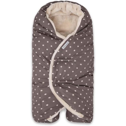 7AM Enfant Baby Car Seat - Nido Quilted Baby carier Cover, Hooded Soft Plush Lining, Stroller | (Print Ash Oak Stars, Small 0-6M)