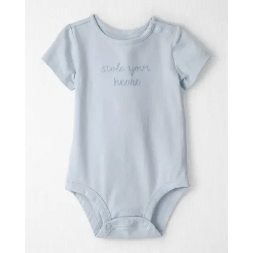 Baby Organic Cotton 'Stole Your Heart' Embroidered Bodysuit - Little Planet | Carter's