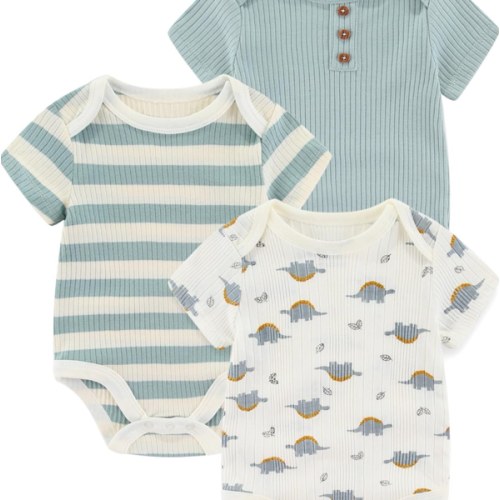 Newborn Baby Boy Girl Bodysuits Short Sleeve Summer Infant Clothes 0-12 Month