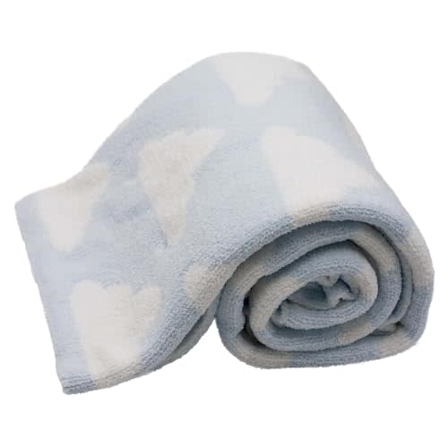 Chenille Baby Blanket, Baby Blankets for Boys, Baby Blankets for Girls, Toddler Blanket, Baby Boy & Girl Blankets, Soft Baby Blankets, Plush Baby Blankets, 40x30 Inches (Blue Clouds)
