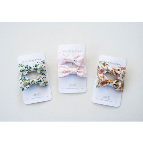Mini Bow Pigtail Sets | Spring Hair Bows | Easter Hair Bows | Fabric Bows | Floral Hair Bows | Little Girls Bows | Bow Hair Clip | Easter