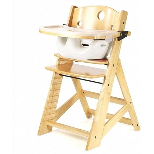 Keekaroo Height Right High Chair with Infant Insert & Tray, Natural/Vanilla