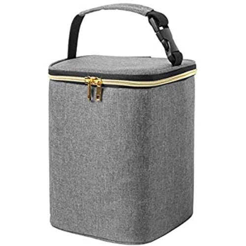 Teamoy Breastmilk Cooler Bag, Baby Bottles Bag for up to 4 Large 9 Ounce Bottles, Perfect for Nursing Mom Back to Work, (Bag ONLY), Gray - Fit up to 4 Large 9 Ounce Bottles