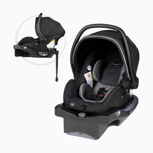 Evenflo Litemax DLX Infant Car Seat with SafeZone Load Leg Base - Olympus Black