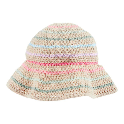 Baby Girl Carter's Tan Striped Crochet Bucket Hat
