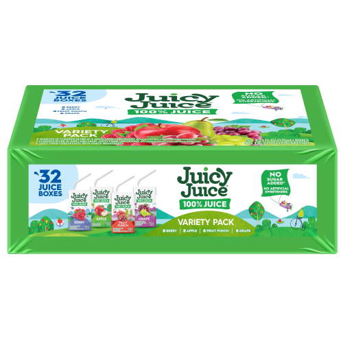 Juicy Juice 100% Juice, Shelf Stable Juice Box Variety Pack, 32 Count, 4.23 fl oz Boxes