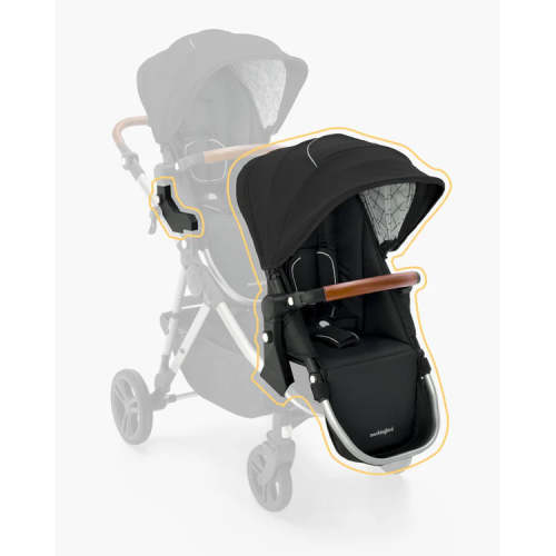 Mockingbird 2nd Seat Kit 2.0, Black, Silver With Penny Leather, Windowpane