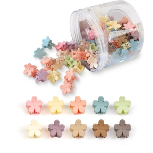 120 Pcs Colorful Mini Hair Claw Clips Small Hair Clamps Hair Accessories for Women Girls Teens Kids Cute Tiny Hair Pins Barrettes Bun Clips Assorted Colors Baby to Adult Flower