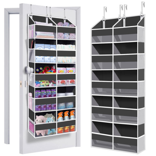 Hokku Designs Heavy Duty Over The Door Organizer 5 Tiers, Extra Large Behind Door Storage Of 10 Big Front & 10 Mesh Pockets, Hanging Doors Storage Organizer, Grey | Wayfair