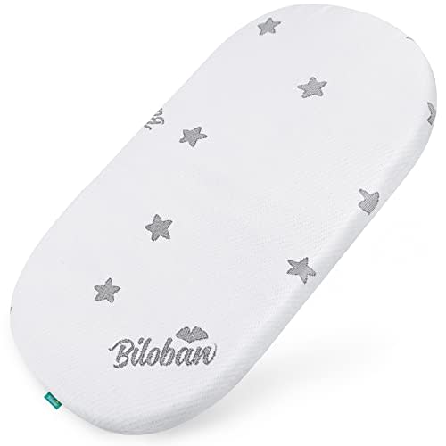 Bassinet Mattress Pad (13"x 30"x 0.8"), Compatible with SNOO Smart Sleeper Baby Bassinet, Waterproof Breathable Soft Bassinet Mattress Pad, Baby Foam with Removable Zippered Cover White