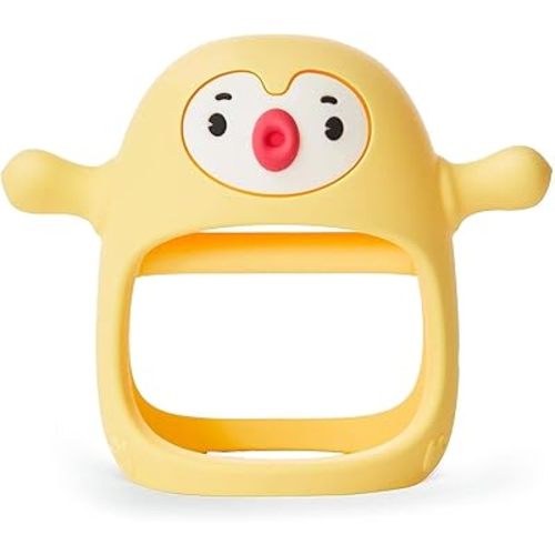 Smily Mia Penguin Teethers, TeethingToys for Babies 0-6Months, Baby Teethers for 3-6Months, Teething Mittens for Infants, Pacifiers for Breastfed Babies, Light Yellow