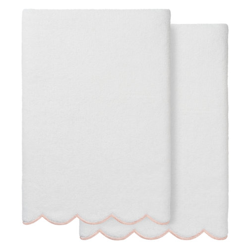 Winston Porter 100% Turkish Cotton ADORNIA Scallop 4PC Fingertip Towel Set & Reviews | Wayfair