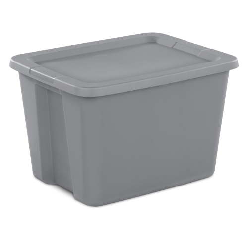 Sterilite 18 Gallon Gray Tote Box - Durable Plastic, Secure Lid, Space Efficient, for Household Storage