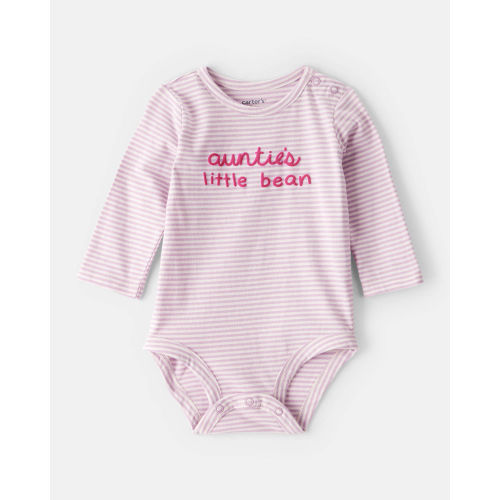 Baby Girl Little Bean Long-Sleeve Graphic Bodysuit - Pink - Carter's | Carter's