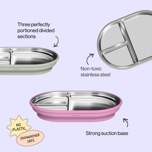 Stainless Steel Suction Plate - Bubble Gum