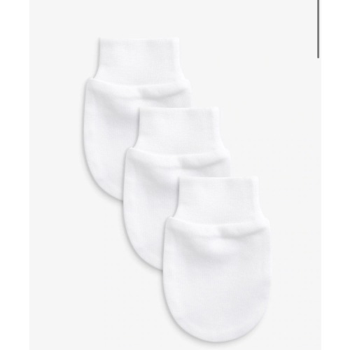Buy White 100% Cotton Baby Scratch Mitts 3 Pack from Next Canada