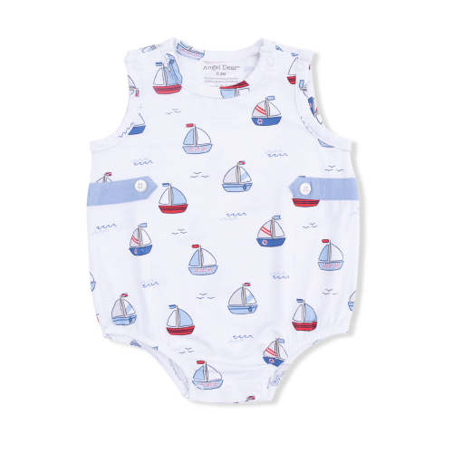 Bubble Sunsuit, Bubbly Sailboats Blue