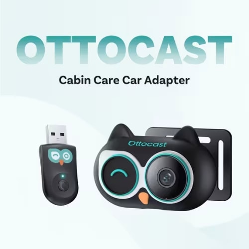 Ottocast Cabin Care Wireless CarPlay Adapter with 1080P Rear Seat Camera Baby Pet Camera