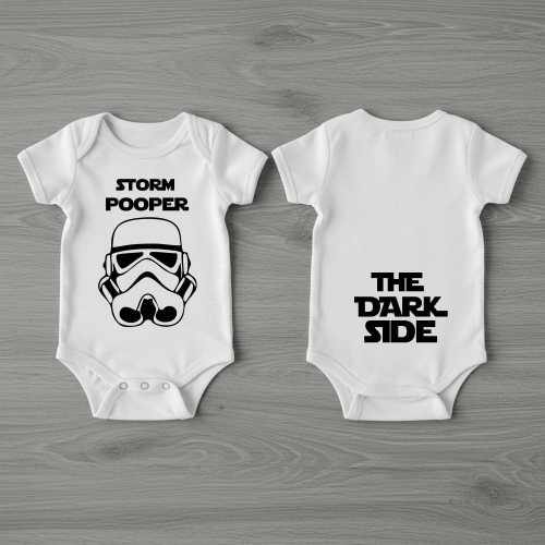 Storm Pooper Bodysuit, The Dark Side Cute Baby Oneise, Baby Shower Gift, Cute Kids Shirts, Funny Star Wars Baby Tee, Disney Baby Onesie