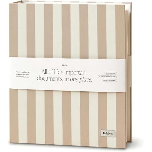 Document Organizer Binder for Important Papers & Passports, Oat