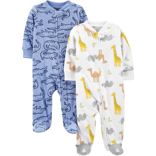 Simple Joys by Carter's Baby Boys 2-pack Fleece Footed Sleep and PlayBaby and Toddler Sleepers