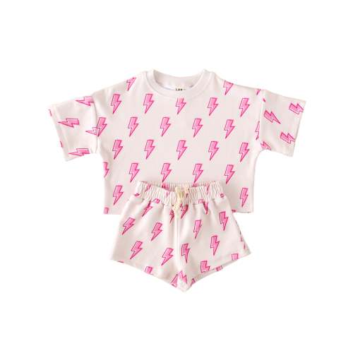 LPK Shorts Set - Pink Bolts
