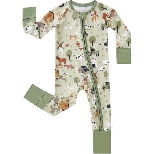 pureborn Baby Infant Boys Girls Zipper Sleeper Snug Fit Viscose from Bamboo Pajamas 0-24 Months