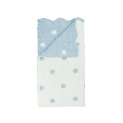 Blue Dot Chenille Throw Blanket | Soft Knit Comfort with Dual Pattern | Mud Pie