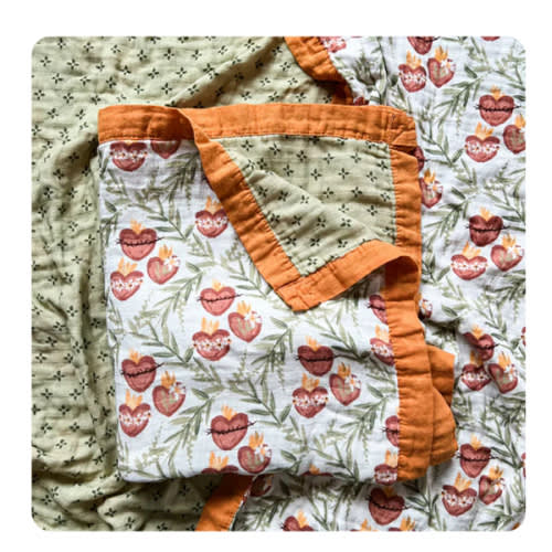 Holy Family Hearts Blanket or Swaddle | The Catholic Company®