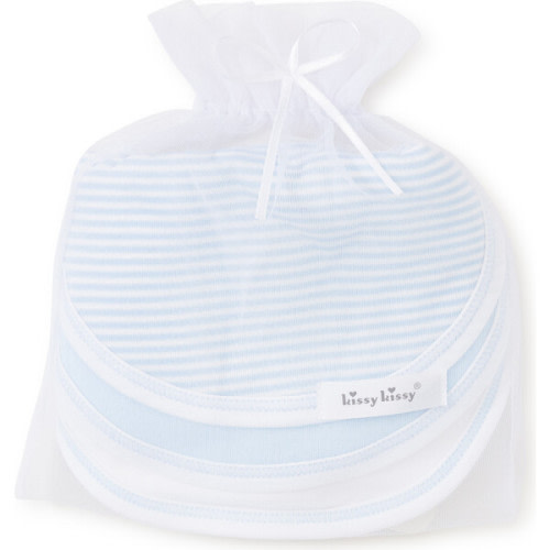 3pc Striped Bib Set, Blue - Kissy Kissy | Maisonette