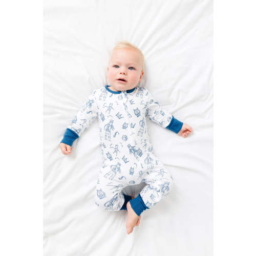 David & Goliath Blue PJ Footless Onesie Cotton – Holy Pals