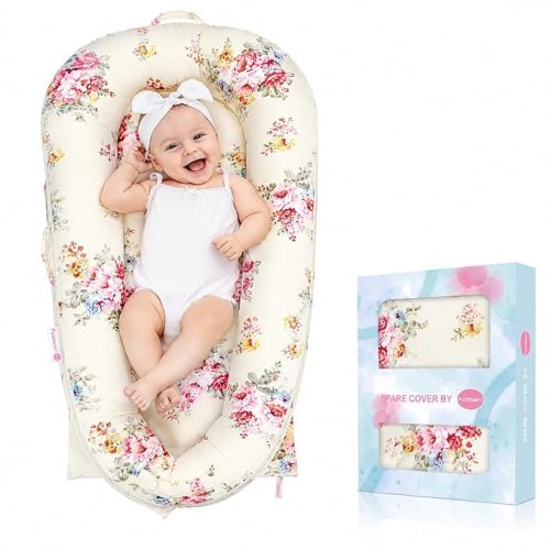 Baby Lounger Cover for Dockatot Deluxe + | 100% Cotton Hypoallergenic Newborn Premium Quality Spare Cover(Cover Only) (Rose)