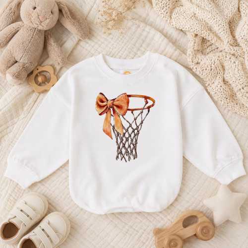 Basketball Bow Baby Romper, Coquette Sports Baby Outfit, Girl Basketball Baby Bodysuit, Cute Baby Girl Romper, Basketball Baby Shower Gift