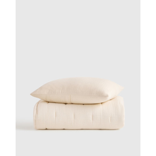 Organic Cotton Gauze Toddler Quilt & Sham Set in Fig