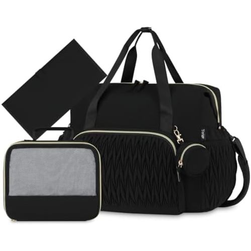 Yorige Diaper Tote Bag for Baby 6pcs, Large Mom Hospital Bags with Changing Pad Pacifier Case for Labor Delivery Boy Girl