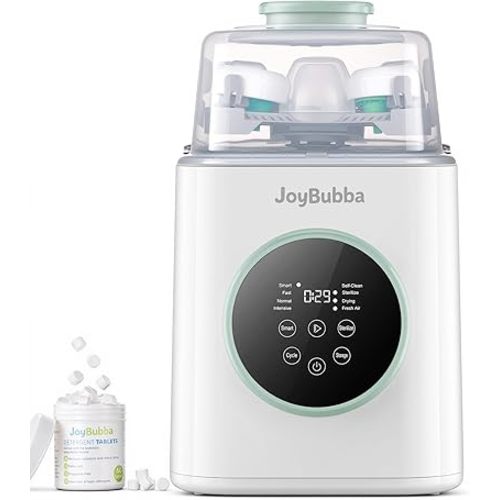 Bottle Washer, Sterilizer & Dryer – 19-Min Fast Cleaning, All-in-One Machine for Baby Bottles, Pump Parts & Feeding Accessories with 3 High-Temp Sterilization Modes, 60 Cleaning Tablets.