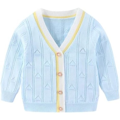 Toddler Boys Cardigan Sweater Boys Long Sleeve V-Neck Cotton Sweater Kids Jacket Knit Button Tops Outwear for Fall Winter