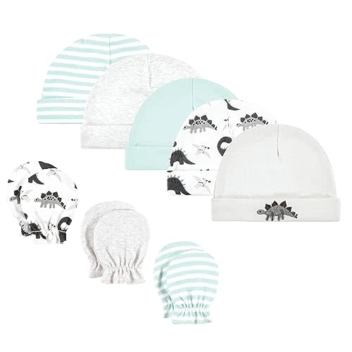 Hudson Baby Unisex Baby Cotton Cap and Scratch Mitten Set