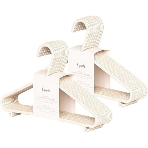 3 Sprouts Eco-Friendly Wheat Straw Baby Hangers, Speckled Cream, 30 Pack