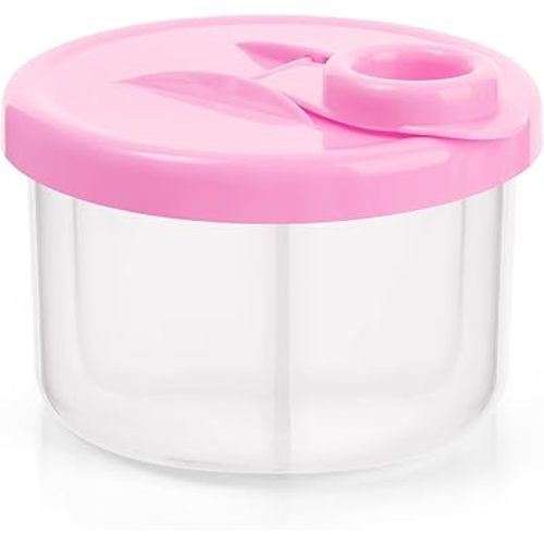 Accmor Baby Formula Dispenser On The Go, Non-Spill Rotating Three-Compartment Formula Container to Go, Milk Powder Kids Snack Container for Infant Toddler Travel, Pink