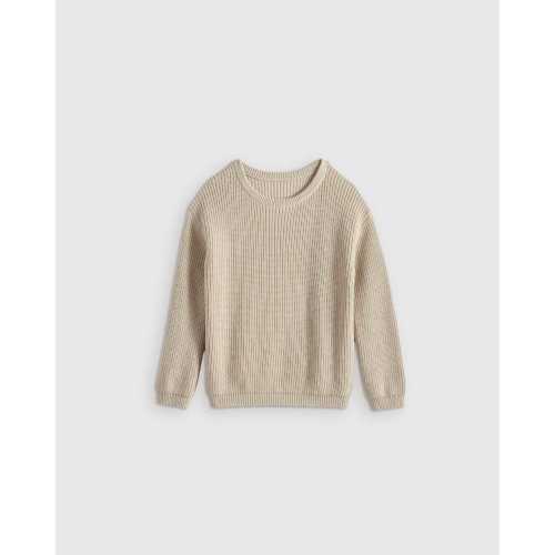 100% Organic Cotton Fisherman Tunic Sweater  in Speckled Beige