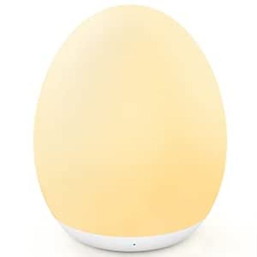 MediAcous Night Light for Kids, Baby Egg Light for Nursery, 7 Colors Changing & Stepless Dimming, Soft Silicone Touch Night Lamp with 1 Hour Timer, Rechargeable Nursery Night for Breastfeeding
