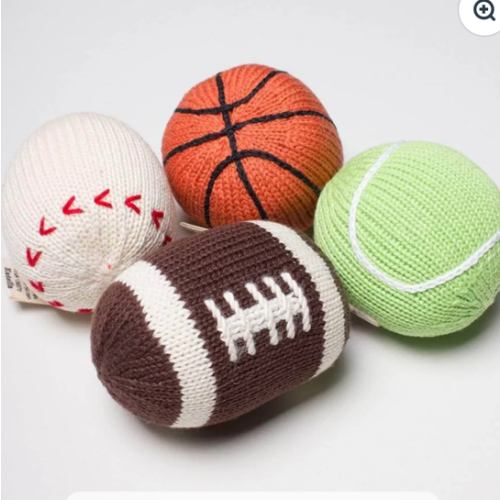 Sports Organic Baby Rattles Gift Set | Estella
