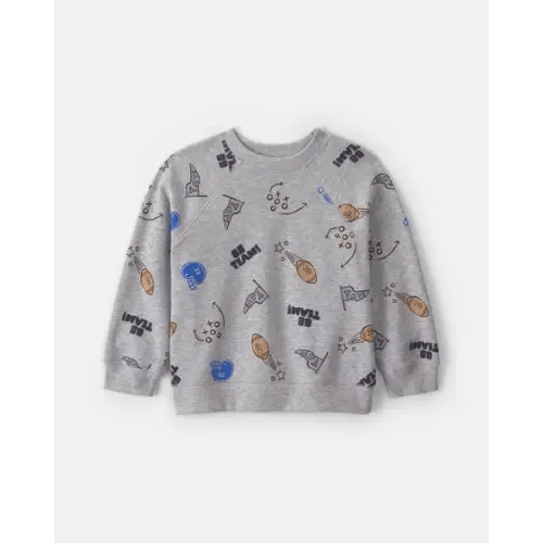 Toddler Boy Game Day Pullover Sweatshirt - Grey | Carter's
