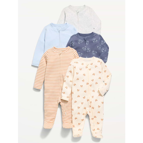 2-Way-Zip Sleep & Play Footed One-Piece 5-Pack for Baby