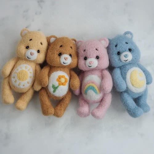 Handmade Felt Bear, Needle Felted Teddy, Newborn Photography Prop or Keepsake Toy