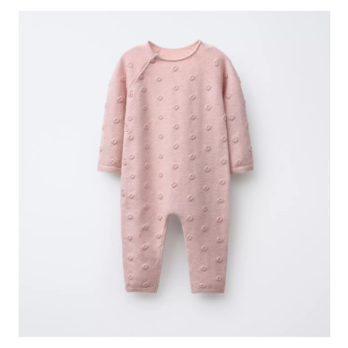 LONG EMBROIDERED FLORAL KNIT JUMPSUIT - Light pink | ZARA United States